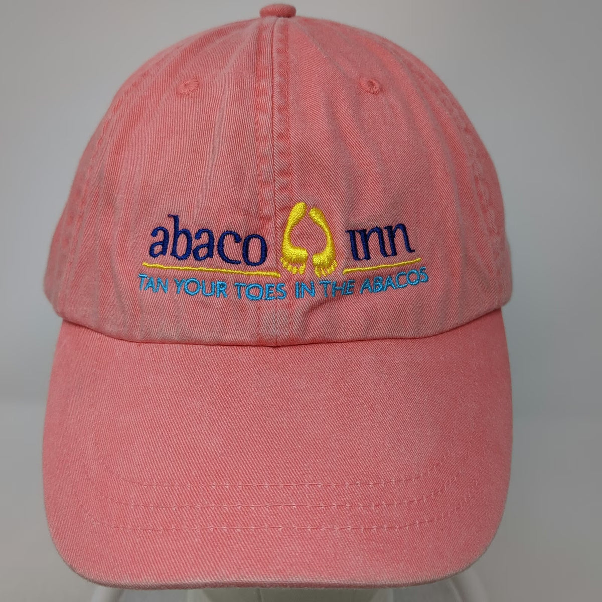Adams Baseball Cap Pink One Size Leather Slideback Hat Abaco Inn Bahamas Resort