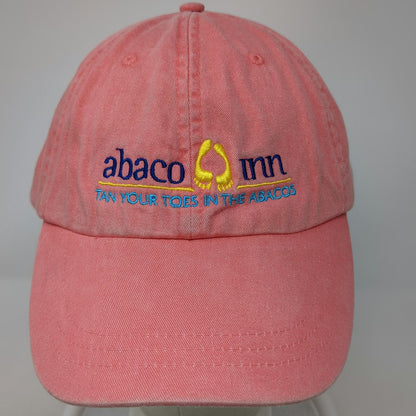 Adams Baseball Cap Pink One Size Leather Slideback Hat Abaco Inn Bahamas Resort
