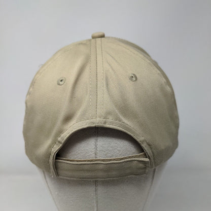 Maruyama Strapback Hat Tan OSFA Adjustable Embroidered Solid 6 Panel