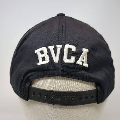 Romana Black Snapback Hat One Size BVCA Embroidered Business Logo Work Cap