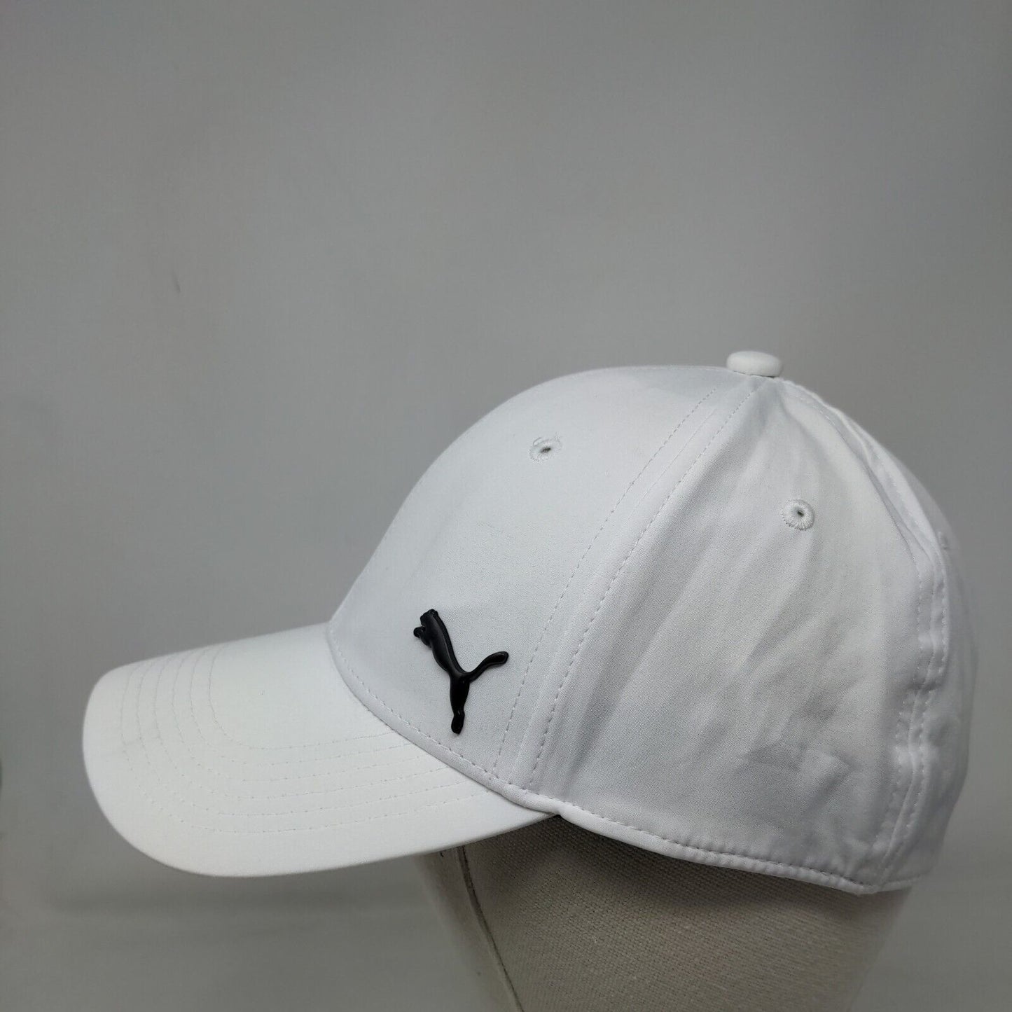 PUMA Stretch Fitted Hat White One Size Solid 6 Panel Vent Holes