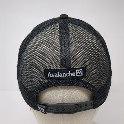 Avalanche Trail Supplies Snapback Trucker Hat Black One Size Mesh Back
