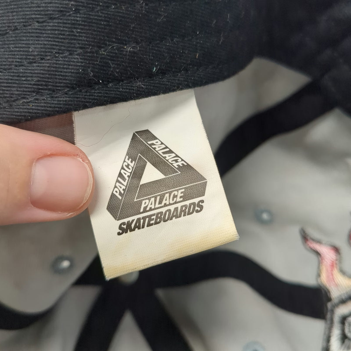 Palace Baseball Cap Gray One Size Flaming P Embroidered Logo Adjustable Hat