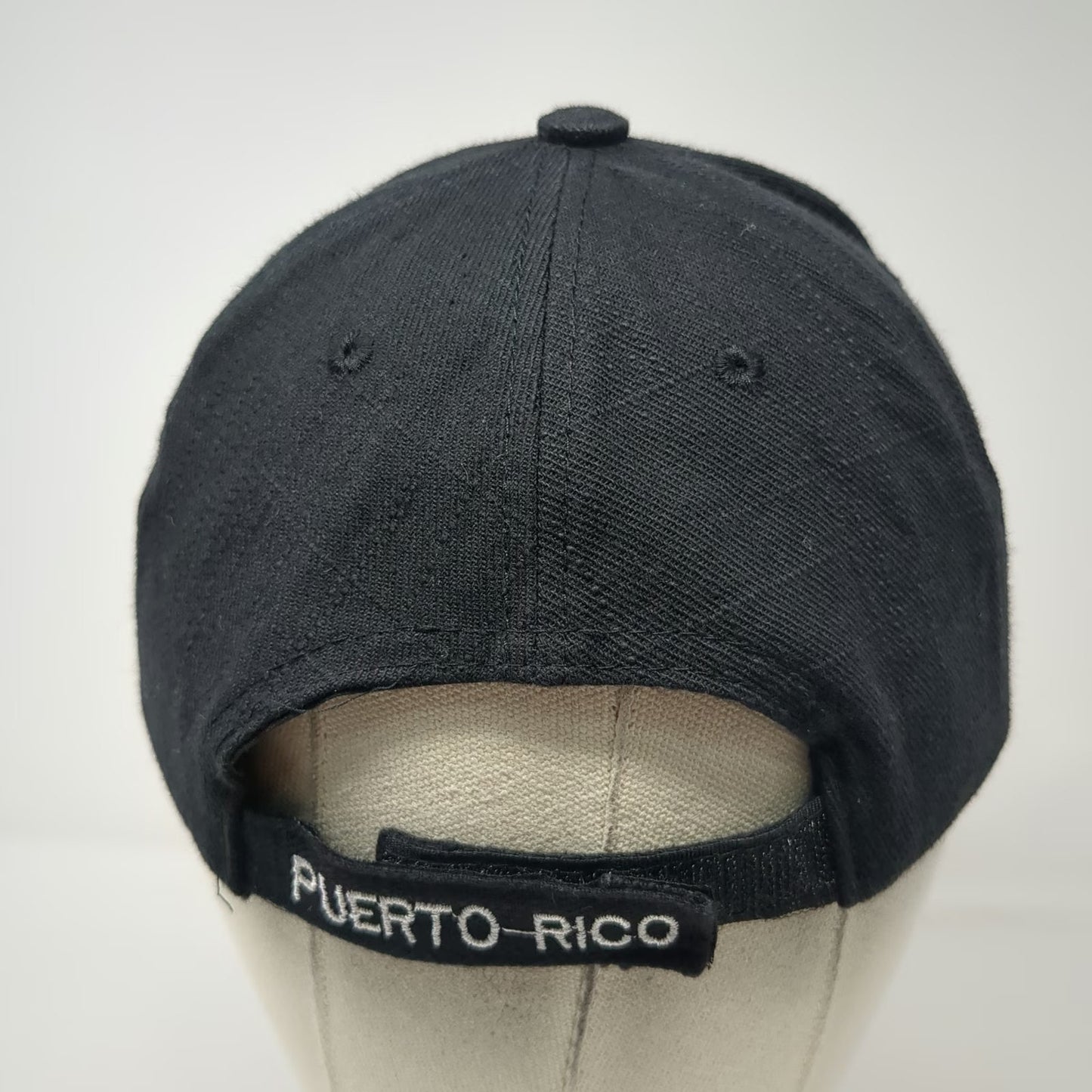 Black Baseball Cap One Size Puerto Rico Scuba Sailboat Beige Two Tone Beach Hat