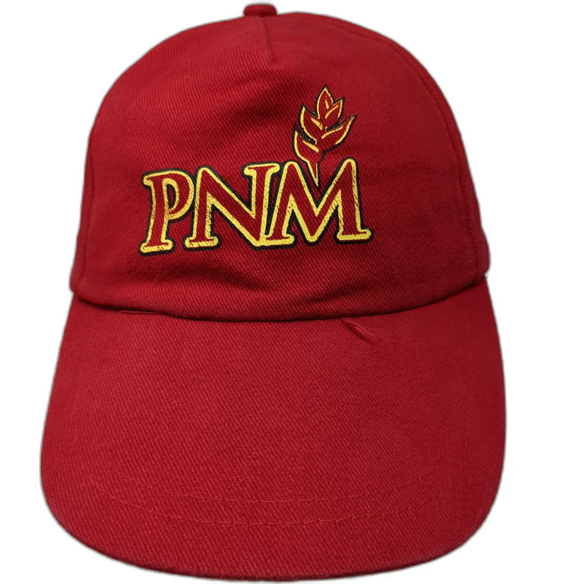 PNM Logo 5 Panel Red Yellow Black One Size Strapback Adjustable Cotton Twill Hat