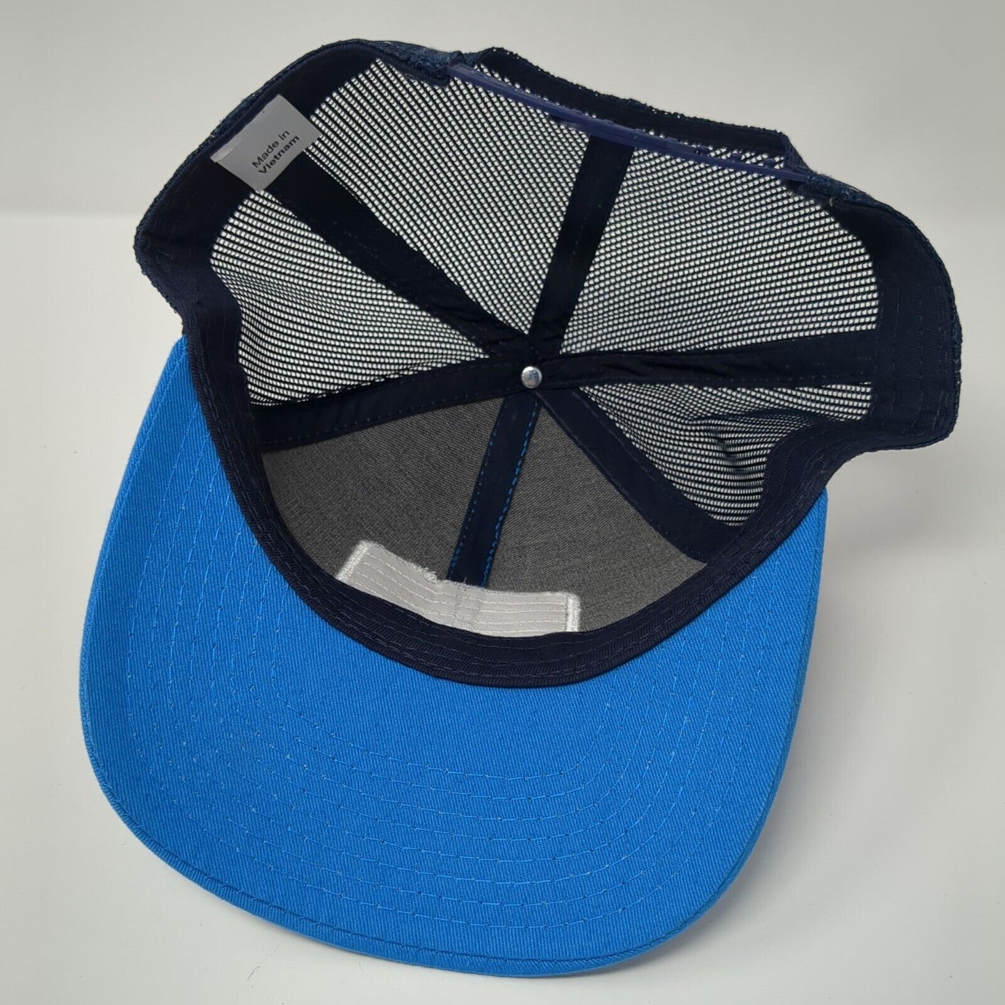 Stibnite Snapback Trucker Hat Blue OS Adjustable Embroidered Mesh Back 6 Panel