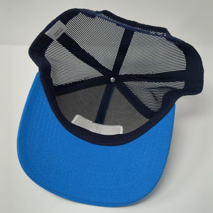 Stibnite Snapback Trucker Hat Blue OS Adjustable Embroidered Mesh Back 6 Panel