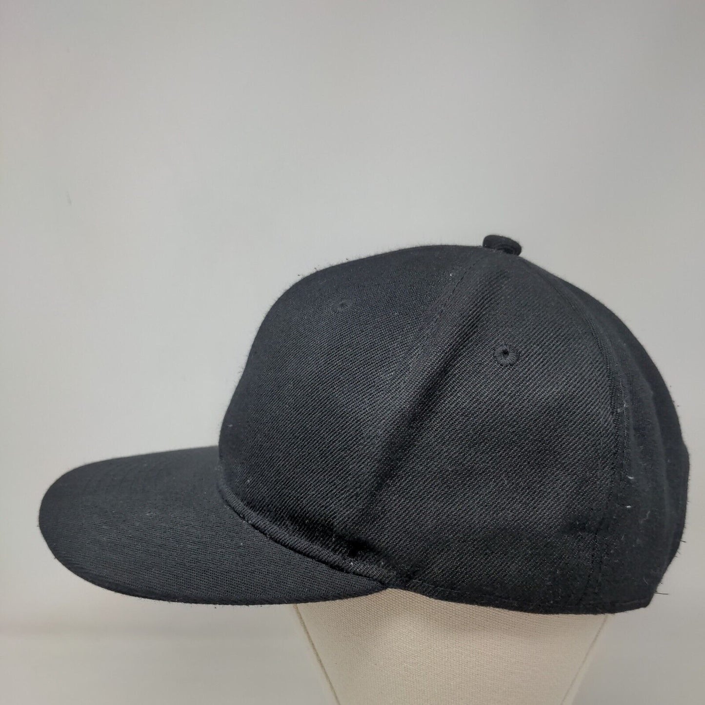 Premium Headwear Black One Size Adjustable Vented Holes 6 Panel Blank Polyester