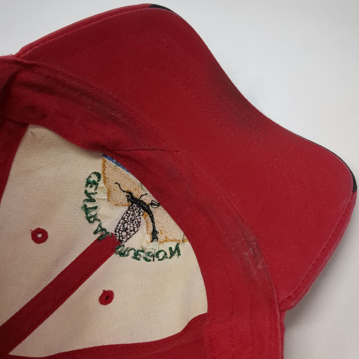 Fahrenheit Baseball Cap Red One Size Central Oregon Flyfishers Logo Cotton Hat