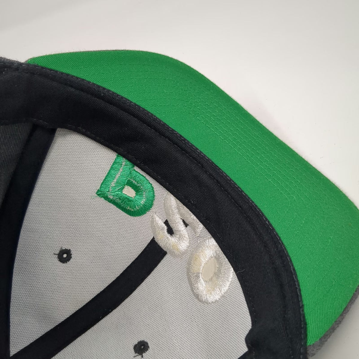 Yupoong Snapback Gray One Size P20 Green Underbrim Flat Bill Wool Blend hat