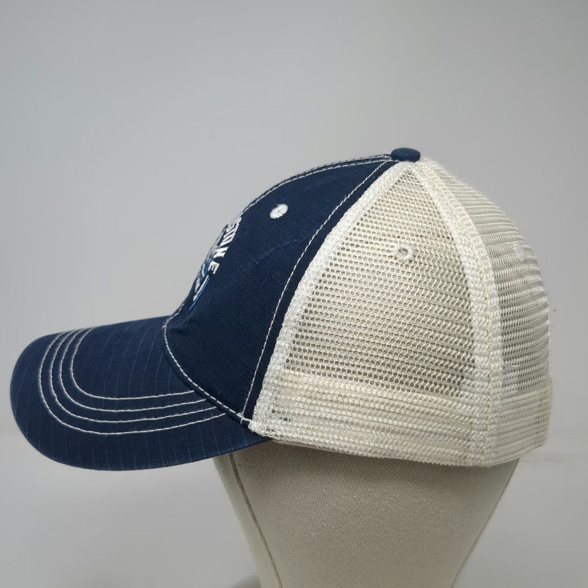 Fair Mountain Trucker Hat Blue White One Size Yellowstone National Park Bear