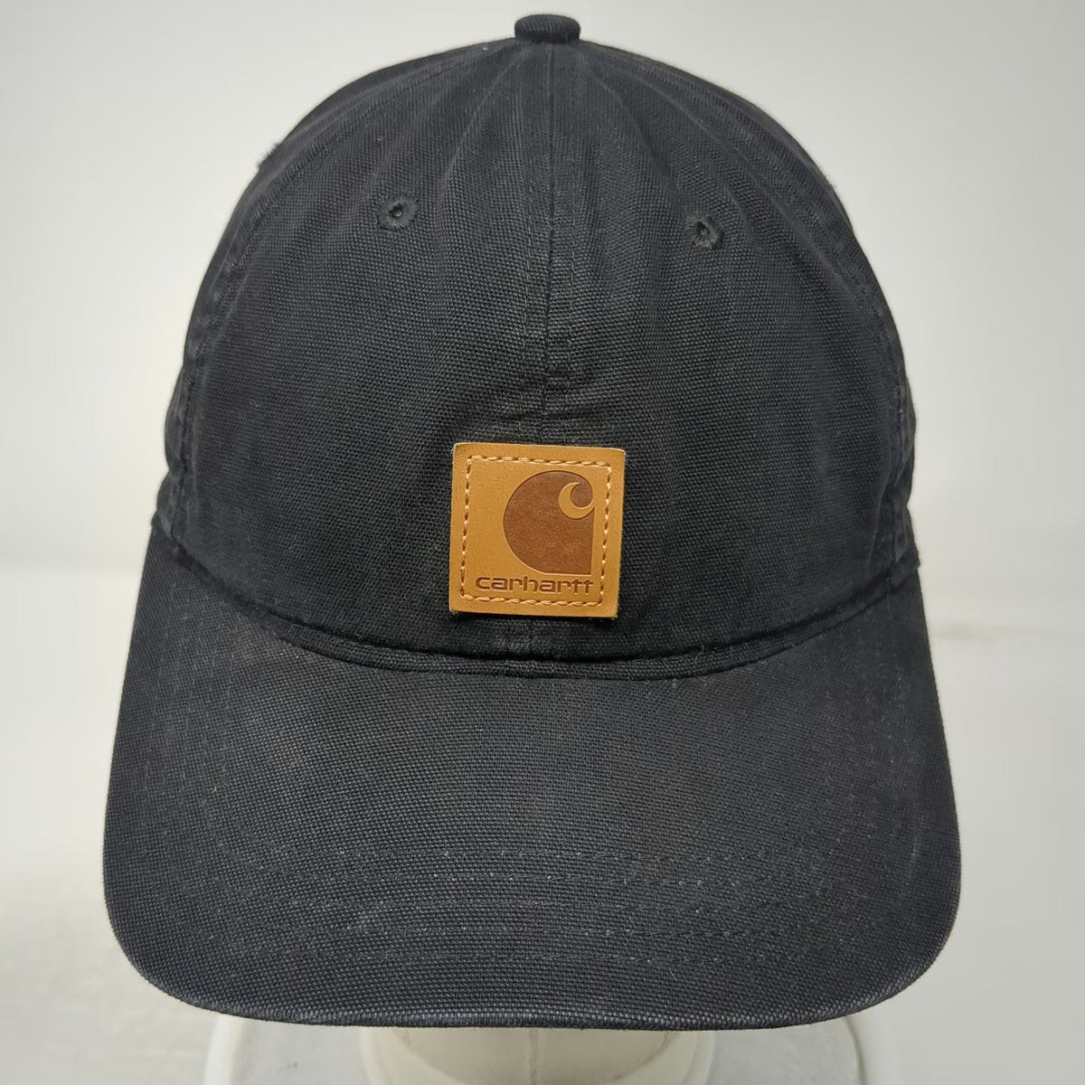 Carhartt Baseball Cap Black One Size Strapback Adjustable Cotton Canvas Logo Hat