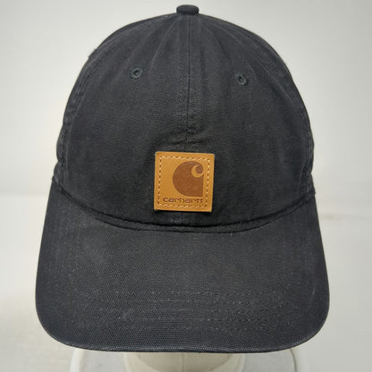 Carhartt Baseball Cap Black One Size Strapback Adjustable Cotton Canvas Logo Hat