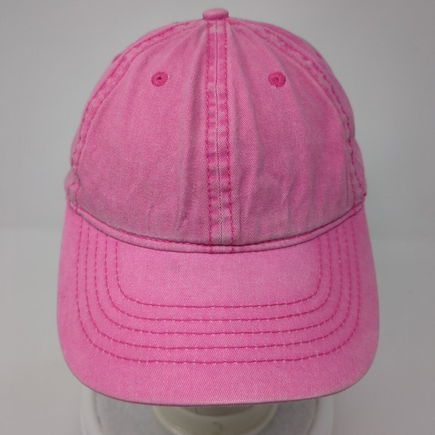 Unbranded Slideback Hat Pink One Size Adjustable Vented Holes 6 Panel Blank