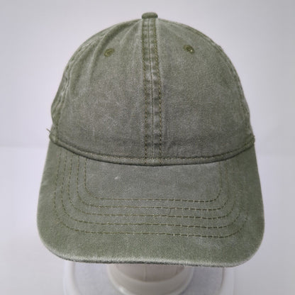 Unbranded Slideback Hat Green One Size Adjustable Vented Holes 6 Panel Blank