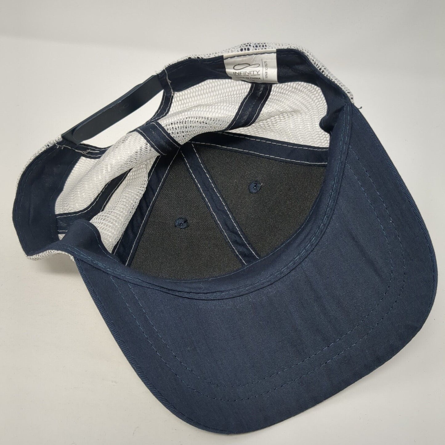Infinity Snapback Trucker Hat Blue One Size Adjustable Mesh Back 6 Panel Blank
