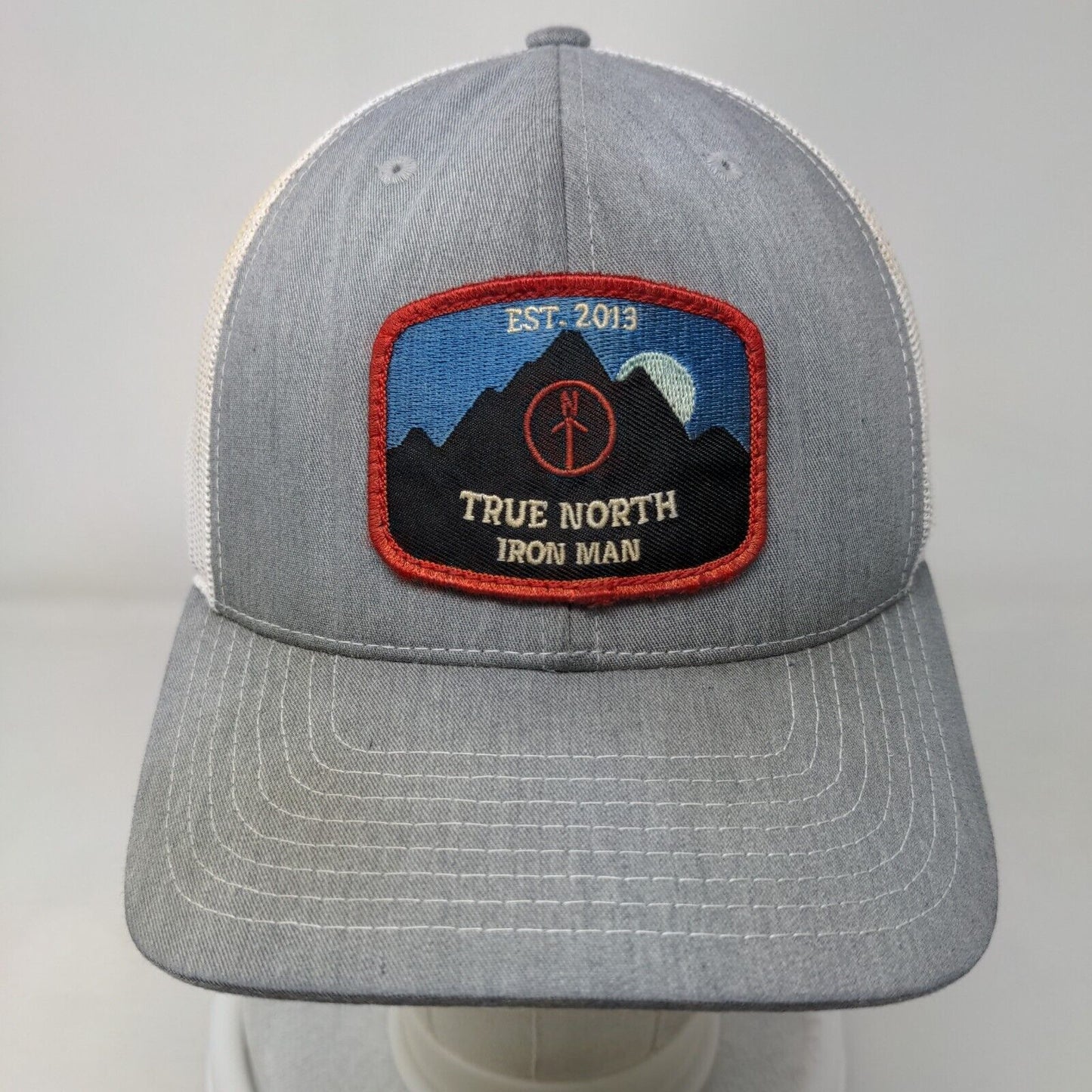 True North Iron Man Patch Snapback Mesh Back Trucker Hat Gray One Size