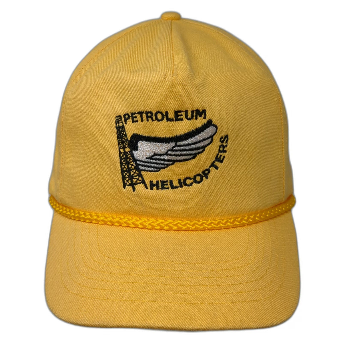 KC 5 Panel Yellow One Size Petroleum Helicopters Aviation Rope Brim Snapback Hat