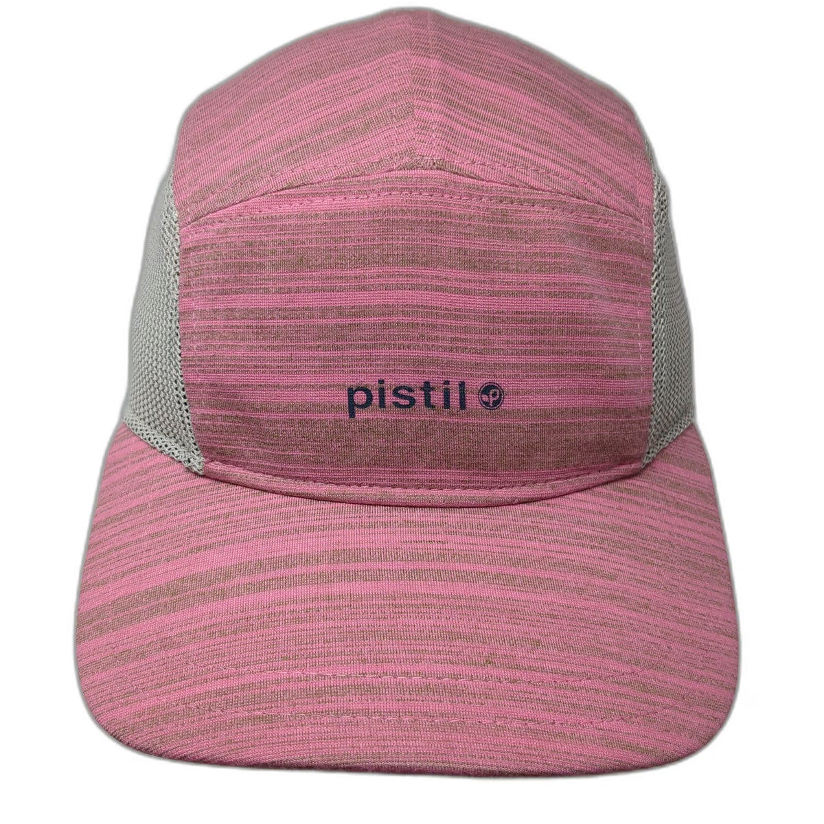 Pistil 5 Panel Pink One Size Mesh Back Strapback Hat Embroidered Logo