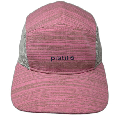 Pistil 5 Panel Pink One Size Mesh Back Strapback Hat Embroidered Logo