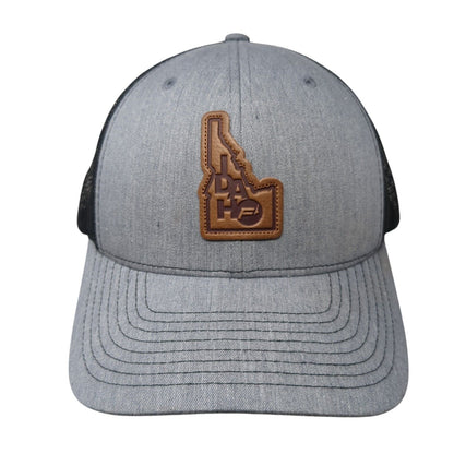 Idaho Snapback Trucker Hat Gray One Size Adjustable Mesh Back Fisherstech