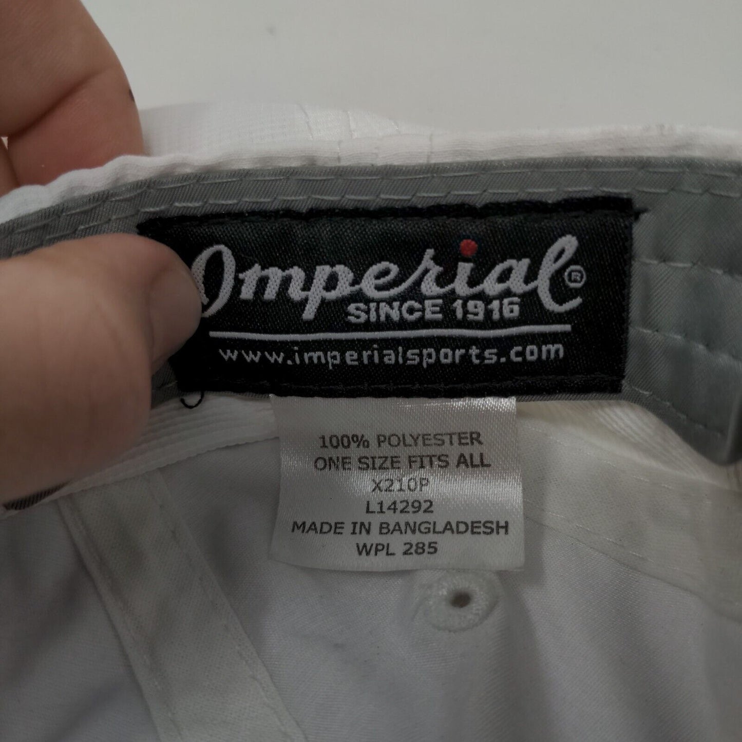 Imperial Strapback Golf Hat White OSFA Embroidered Vent Holes 6 Panel