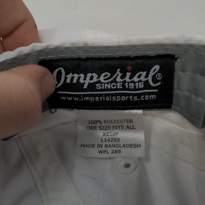 Imperial Strapback Golf Hat White OSFA Embroidered Vent Holes 6 Panel