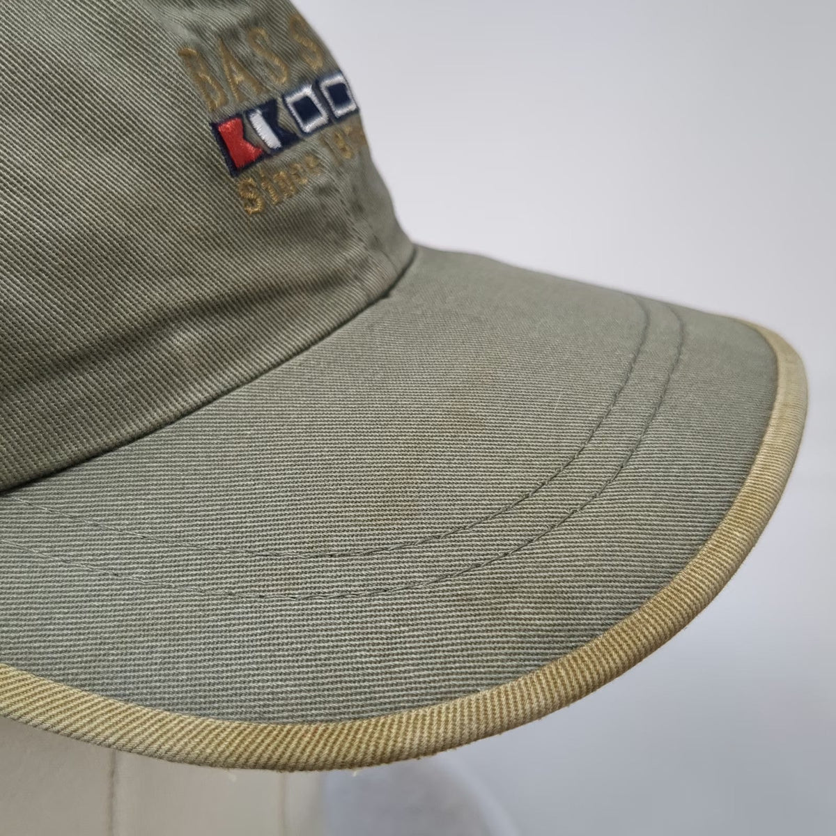 G.H. Bass & Co. Baseball Cap Green Nautical Flags Leather Slideback Hat Vintage