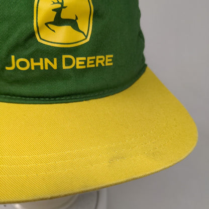 John Deere Logo Snapback Hat Green One Size Colorblock Adjustable