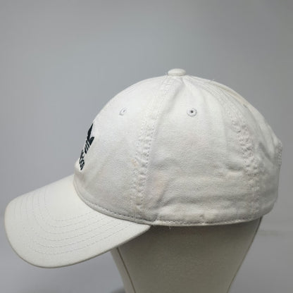 Adidas Baseball Cap White One Size Trefoil Logo Embroidered Slideback Strap Hat