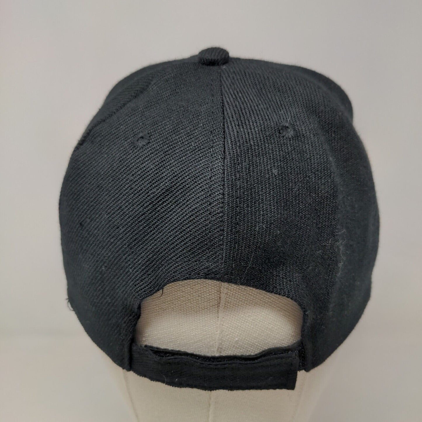 Unbranded Men's Strapback Hat Black Adjustable Embroidered New York Flames Logo