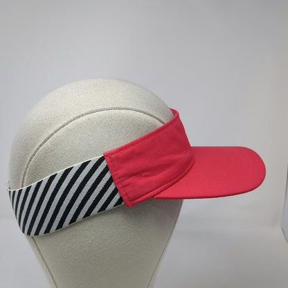 Slazenger Visor Pink One Size Black White Striped Elastic Back Panther Logo Hat