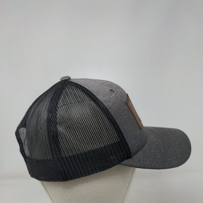 Sasquatch Contracting Snapback Trucker Hat Gray One Size Leather Patch