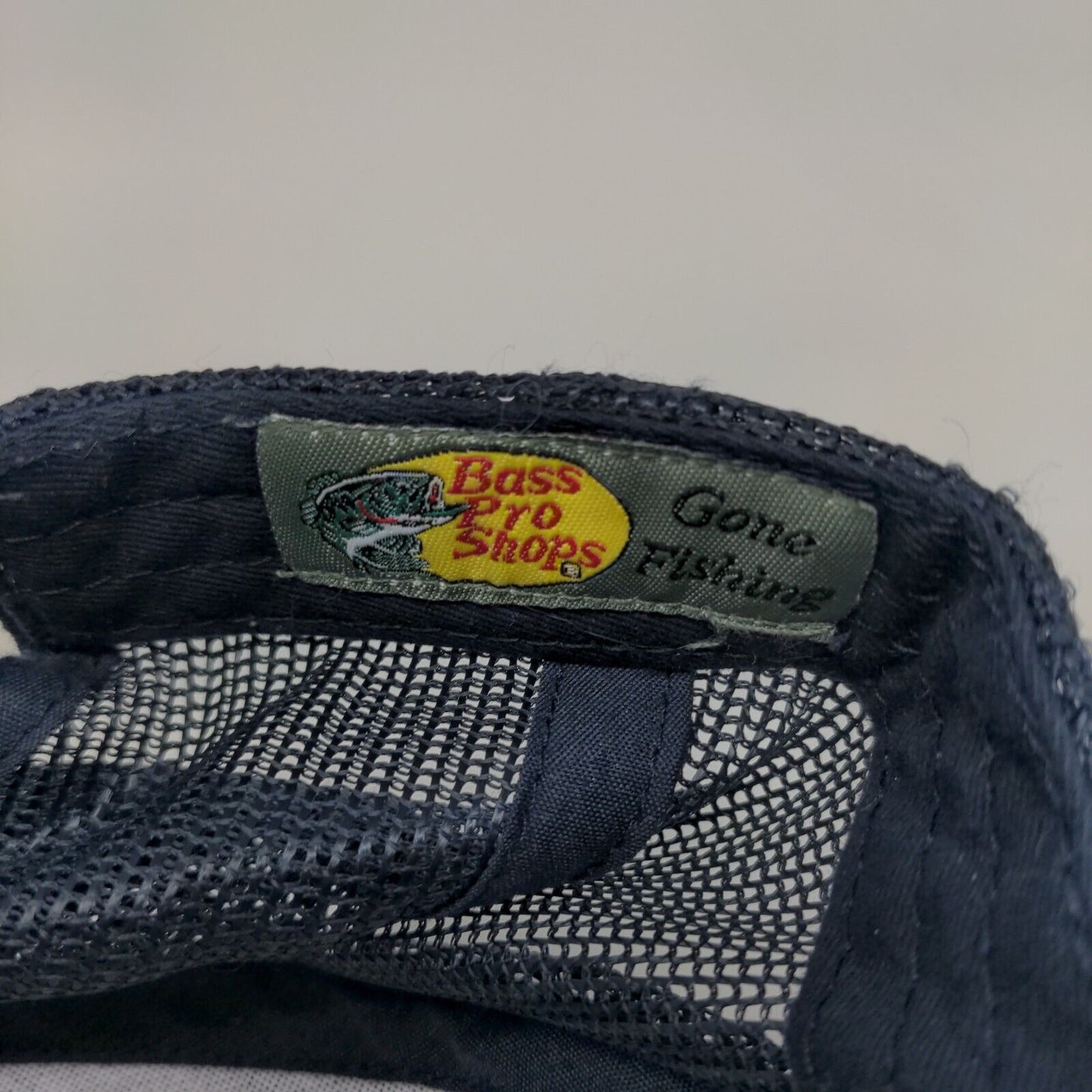 Bass Pro Shops Snapback Trucker Hat Blue OSFM Adjustable Mesh Back Gone Fishing