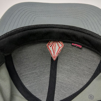 Volcom Snapback Hat Gray OS Embroidered Logo Red Black Stone Graphic Adjustable