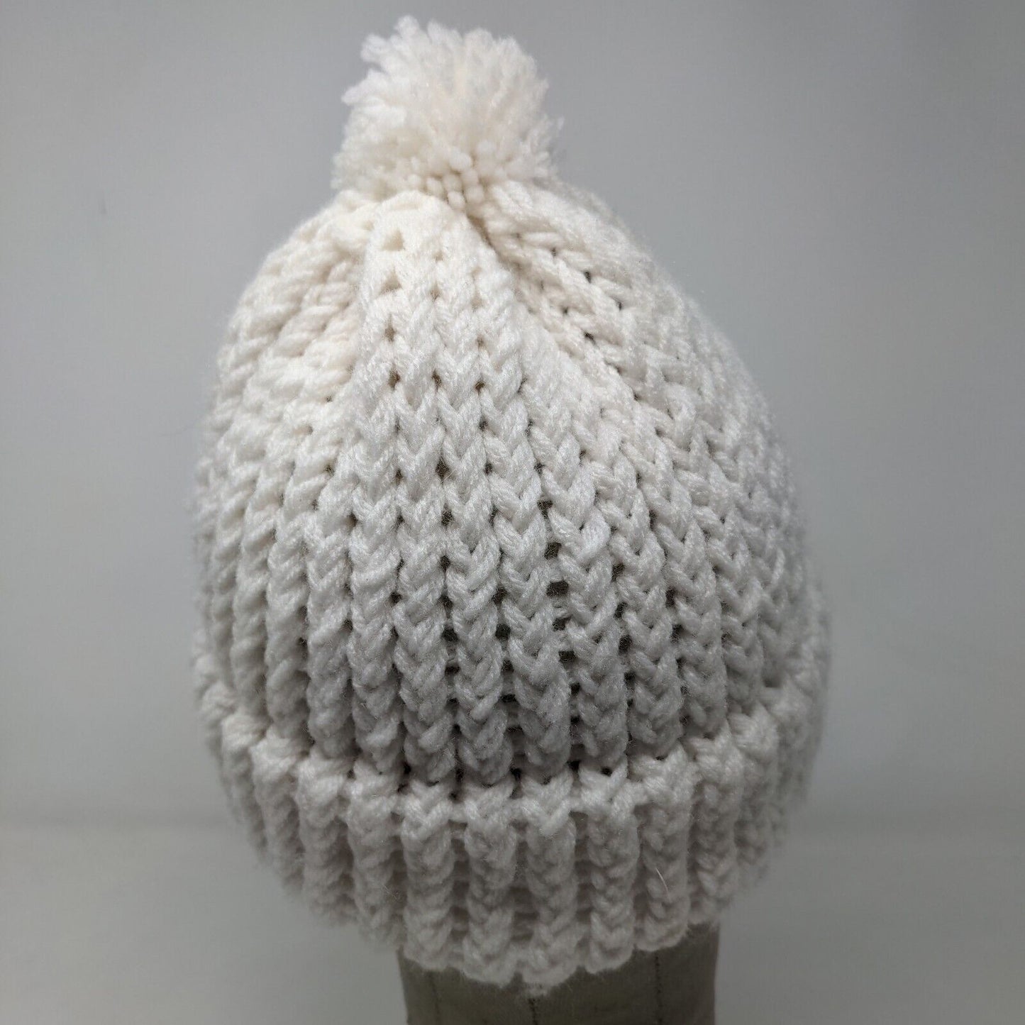 Grandma Bonnie Tender Loving Care Women's Knit Beanie Hat White Flower Accent