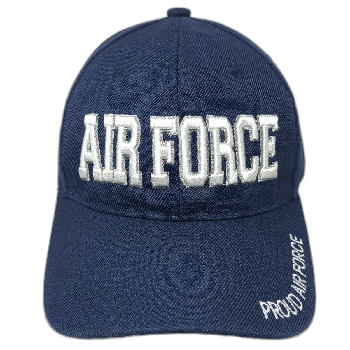Blue Baseball Cap One Size Proud Air Force USAF Silver Embroidery Strapback Hat