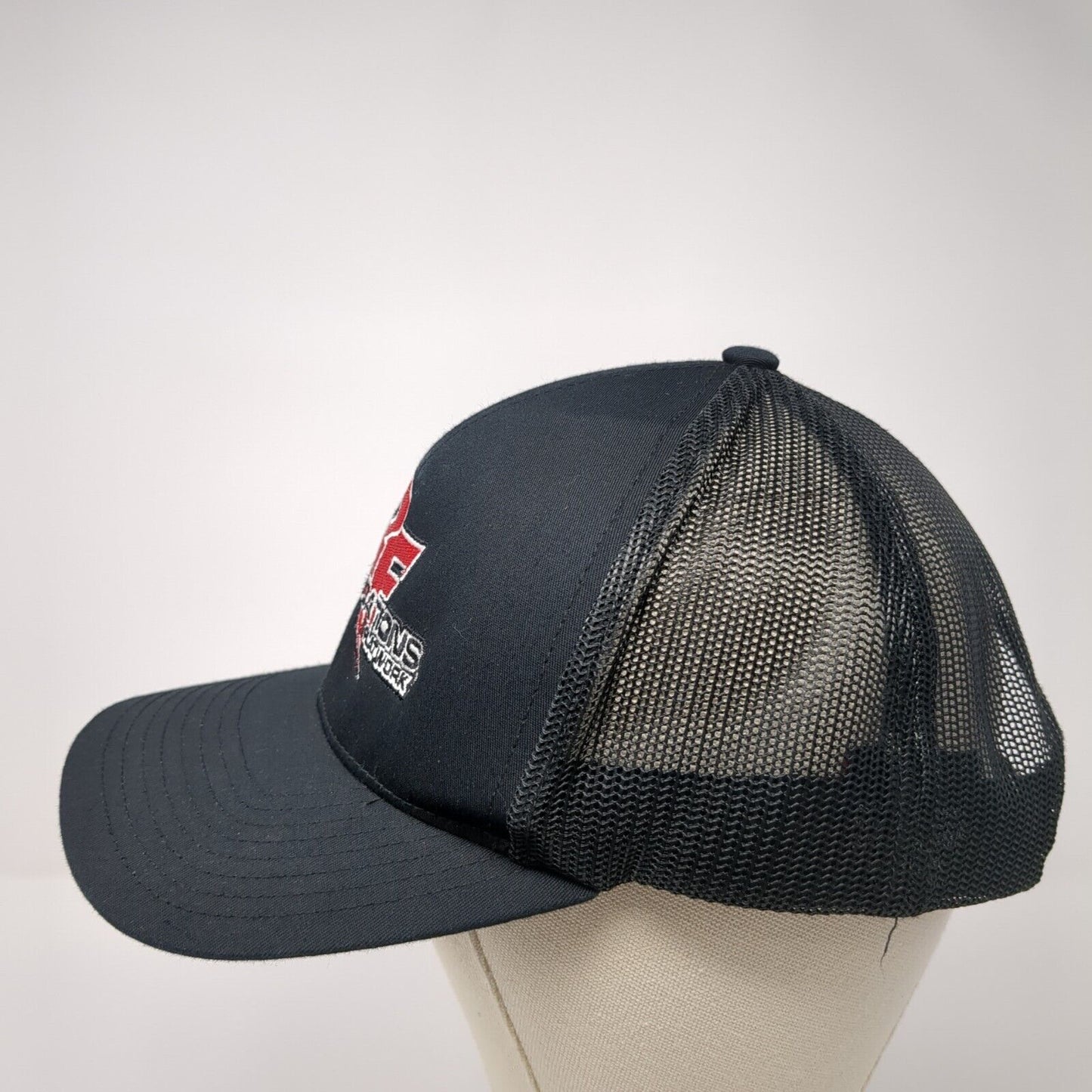 Foundations & Flat Work Snapback Trucker Hat Black OS Mesh Back Pacific Headwear