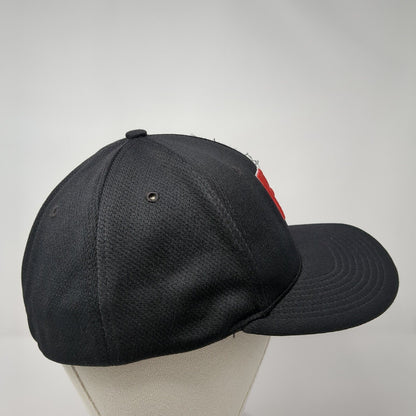 PC Fitted Hat Black S/M Embroidered Vented Holes 6 Panel PTS40 Dryve Richardson