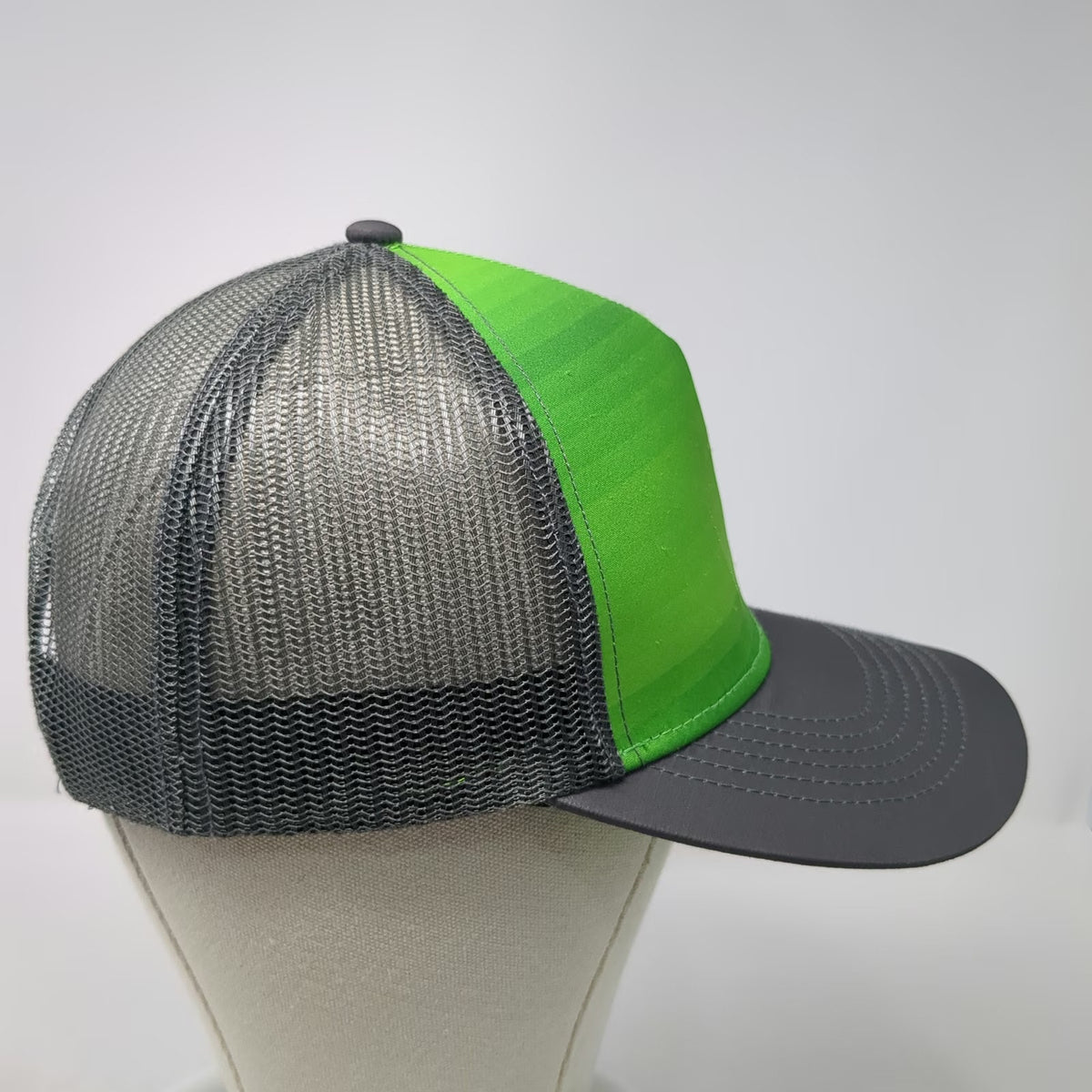 Idaho Central Credit Union Trucker Hat Green Gray One Size Mesh Snapback Stripes