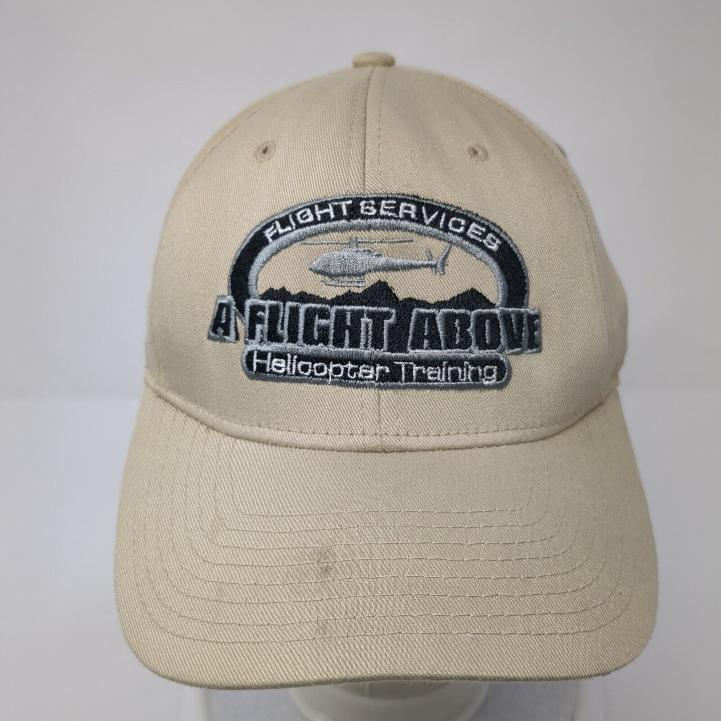 Flight Services A Flight Above Helicopter Training Fitted Hat Tan S/M Flexfit