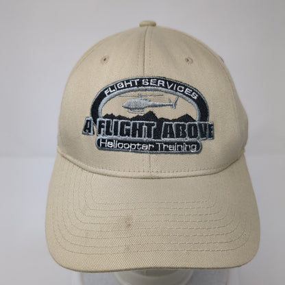 Flight Services A Flight Above Helicopter Training Fitted Hat Tan S/M Flexfit