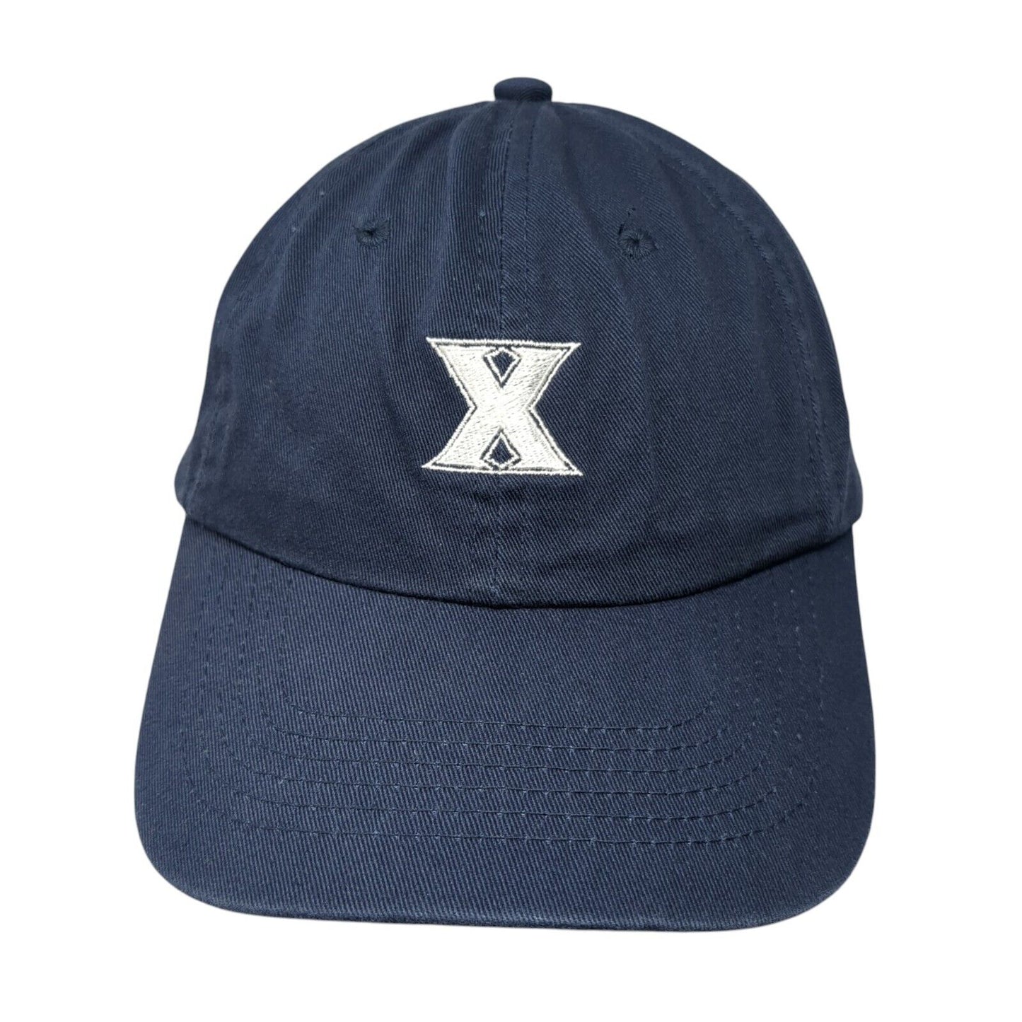 Letter X Strapback Hat Blue One Size Adjustable Outdoor Cap 6 Panel