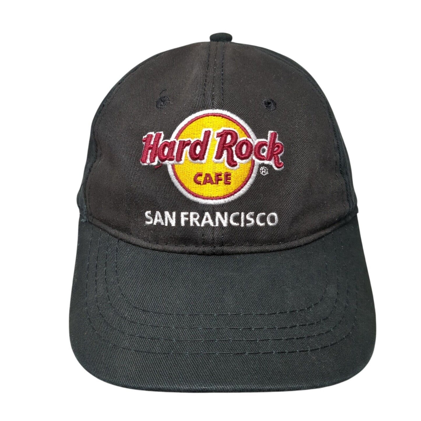 Hard Rock Cafe San Francisco Strapback Hat Black One Size Solid 6 Panel