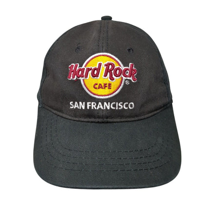 Hard Rock Cafe San Francisco Strapback Hat Black One Size Solid 6 Panel