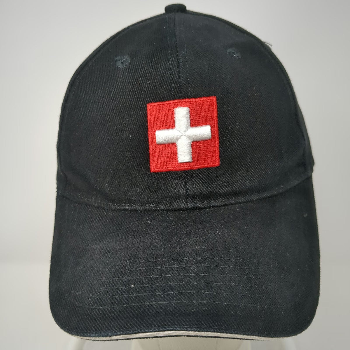 Alberto SA Switzerland Flag Baseball Cap Black One Size Hat Slideback Cross