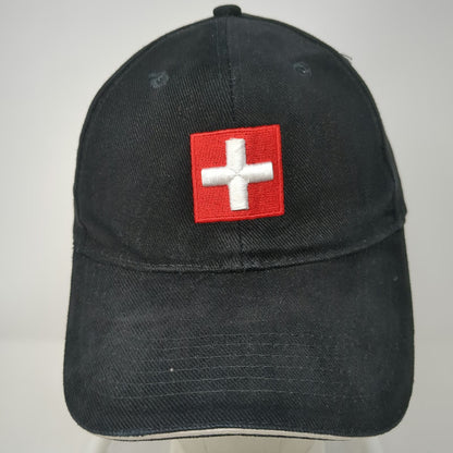 Alberto SA Switzerland Flag Baseball Cap Black One Size Hat Slideback Cross