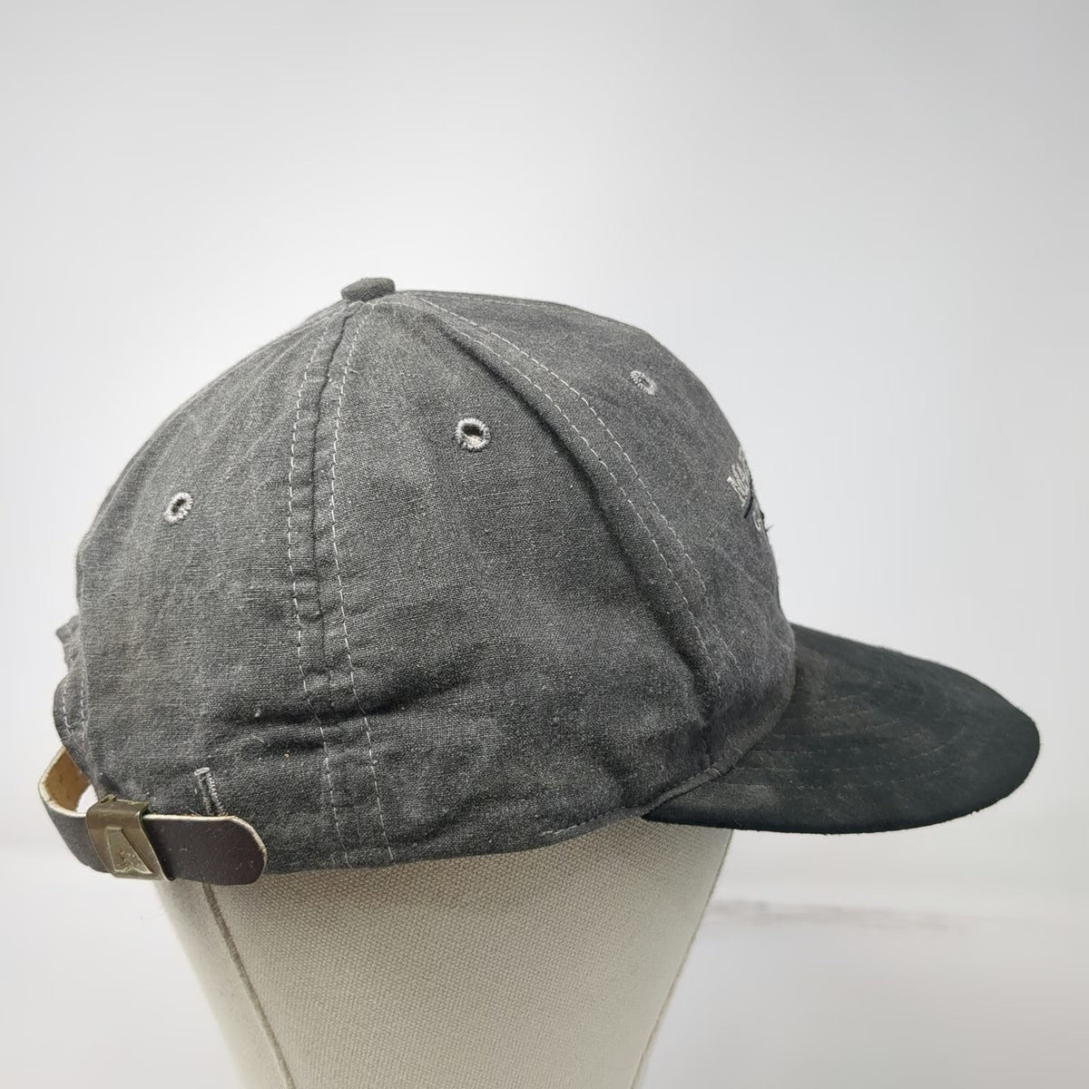 Texace Baseball Cap Gray Majestic Oaks Golf Club Leather Strapback Hat Vintage