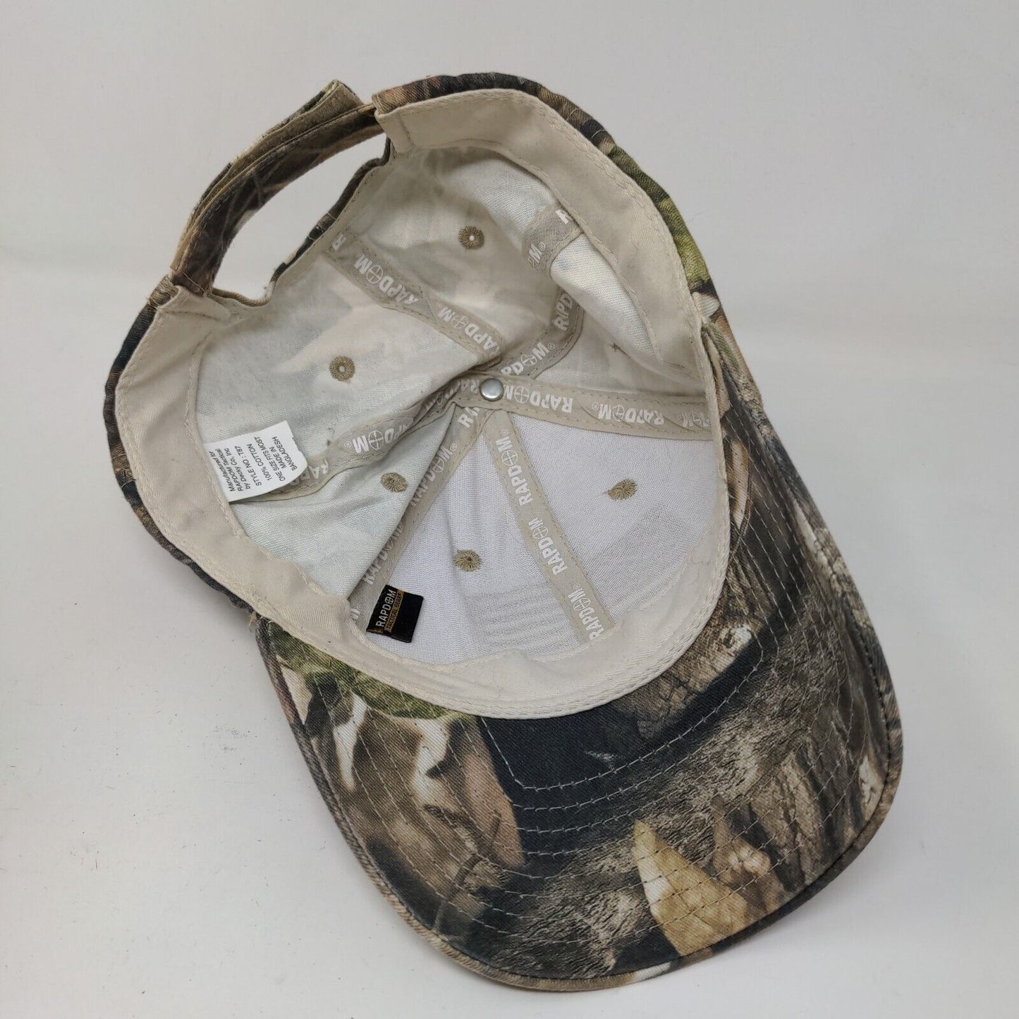 Rapdom Tactical Men's Strapback Hat Brown Camo Size OSFM Embroidered Flag Logo