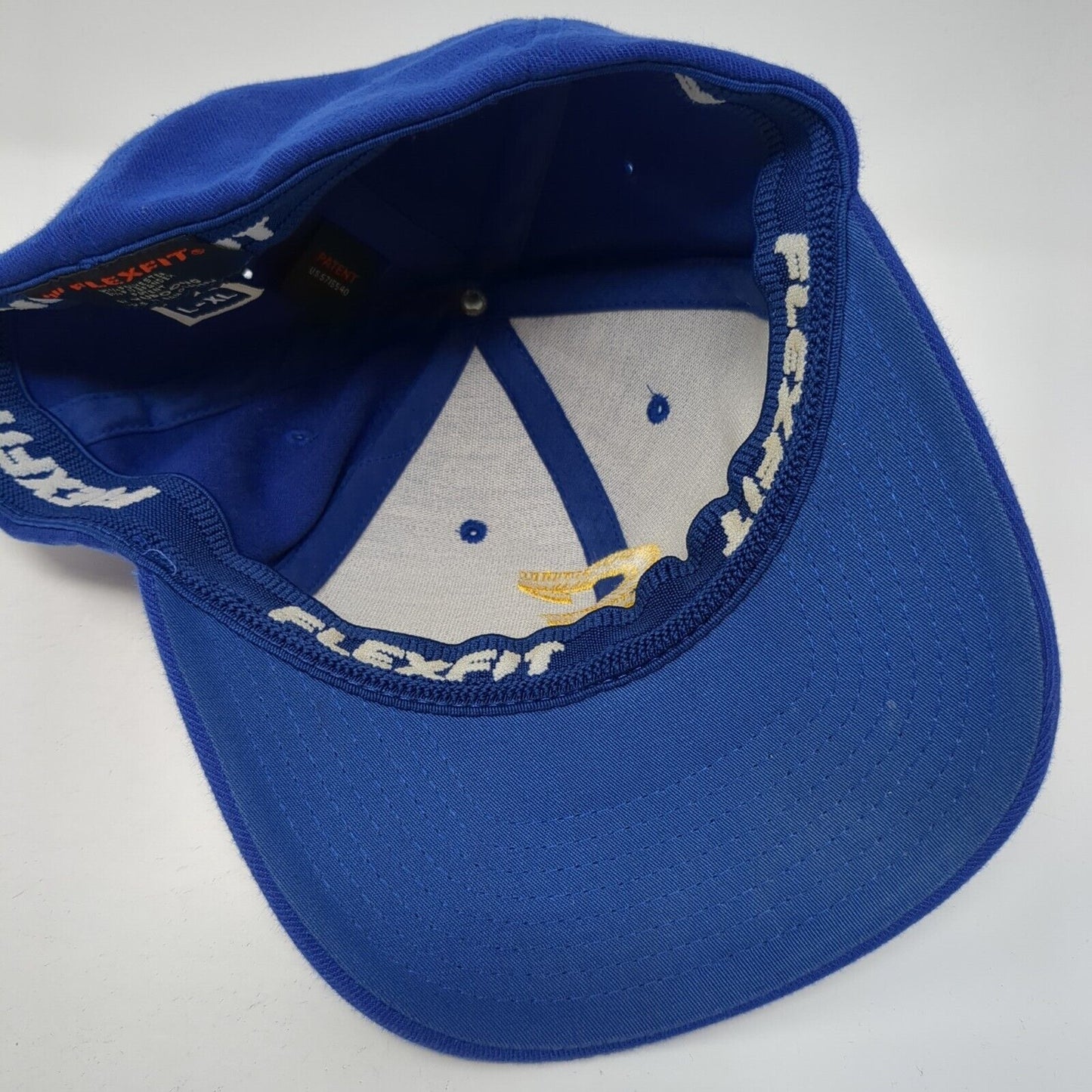 Letter E Fitted Hat Blue Large-XL Embroidered Flexfit Yupoong Solid